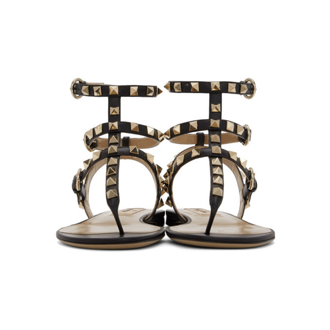 Rockstud calfskin ankle discount strap flat sandal