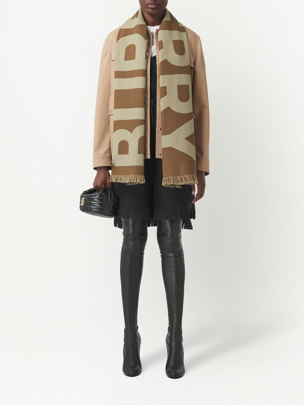 Burberry logo wool scarf online