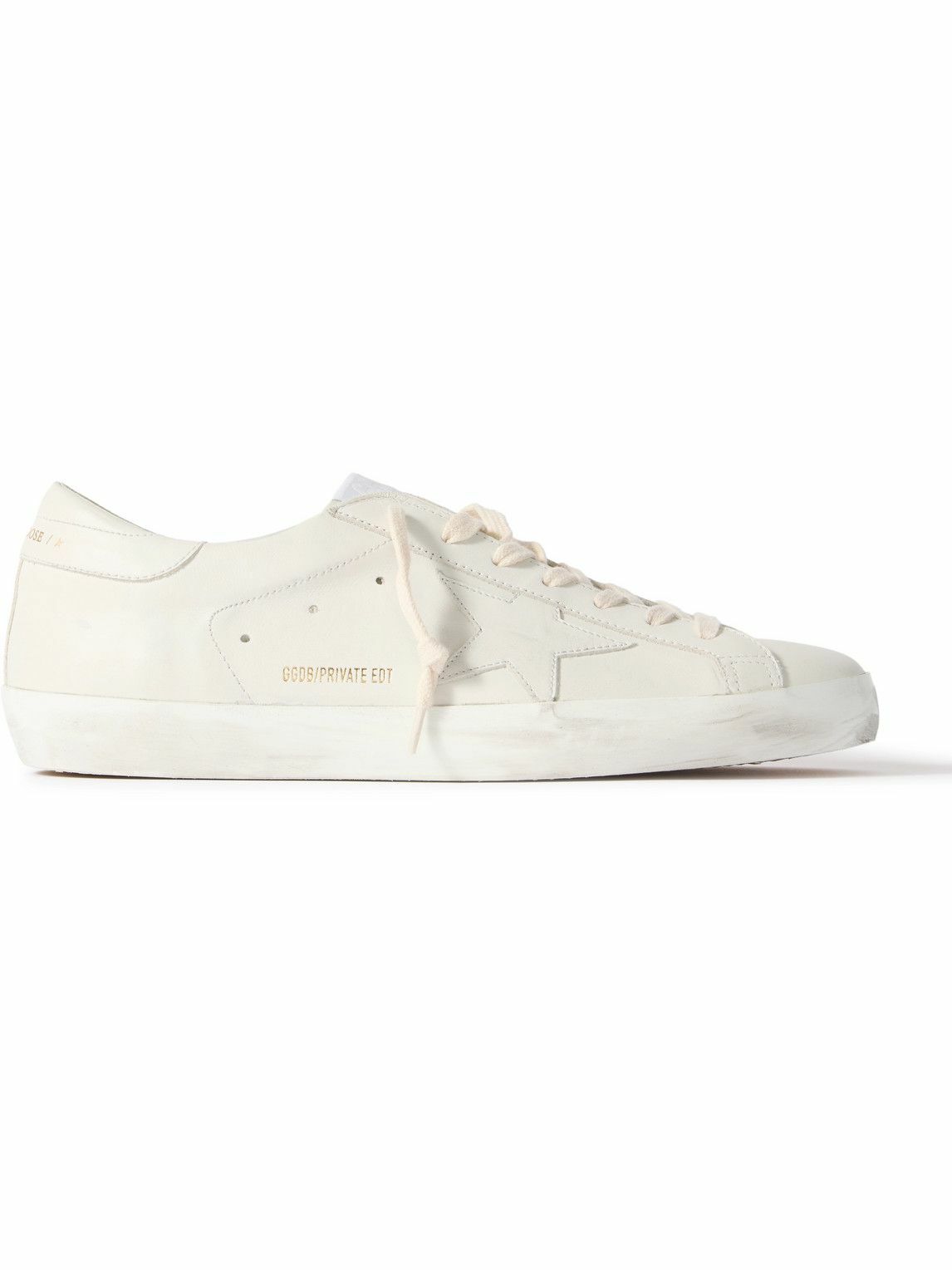 Golden Goose White and Green Tape Superstar Sneakers Golden Goose Deluxe Brand