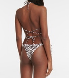 Reina Olga Miami zebra-print bikini bottoms
