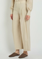 Brunello Cucinelli Crinkled Cotton-blend Trousers Beige