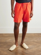 UMIT BENAN - Julian Straight-Leg Linen and Silk-Blend Drawstring Shorts - Red