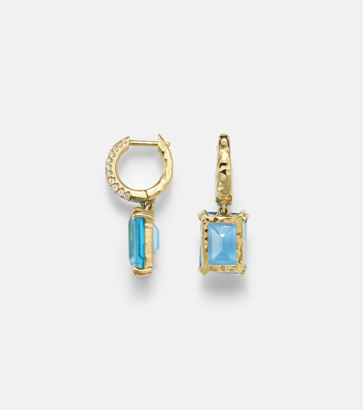 Octavia Elizabeth Yana Charmed Micro 18kt gold earrings with topazes and diamonds