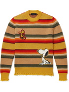 Alanui - The Peanuts Fringed Appliquéd Striped Wool Sweater - Multi