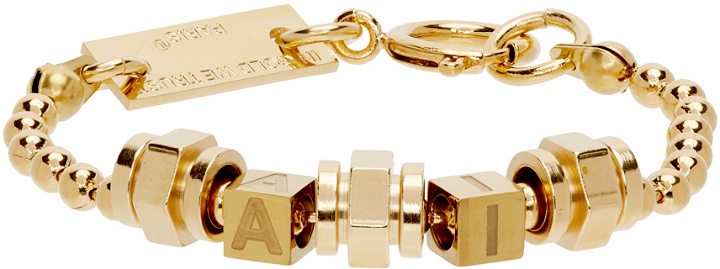 Photo: IN GOLD WE TRUST PARIS SSENSE Exclusive Gold 'AI' Bracelet