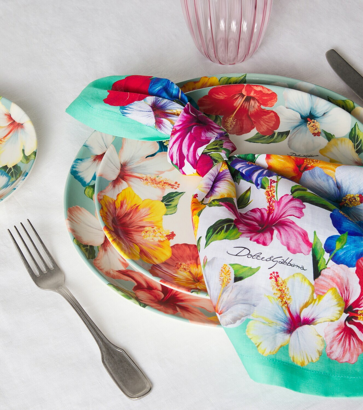 Dolce&Gabbana Casa Set of 2 floral linen napkins
