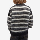 Uniform Experiment Men's Brushed Mohair Border Knit in White