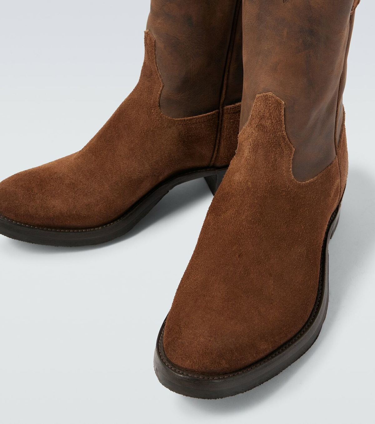 RRL Suede and leather cowboy boots