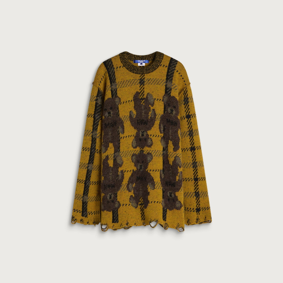 Junya Watanabe MAN Men's Wool Nylon Teddy Jumper in Yellow