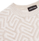 Giorgio Armani - Jacquard-Knit Sweater - Men - Beige