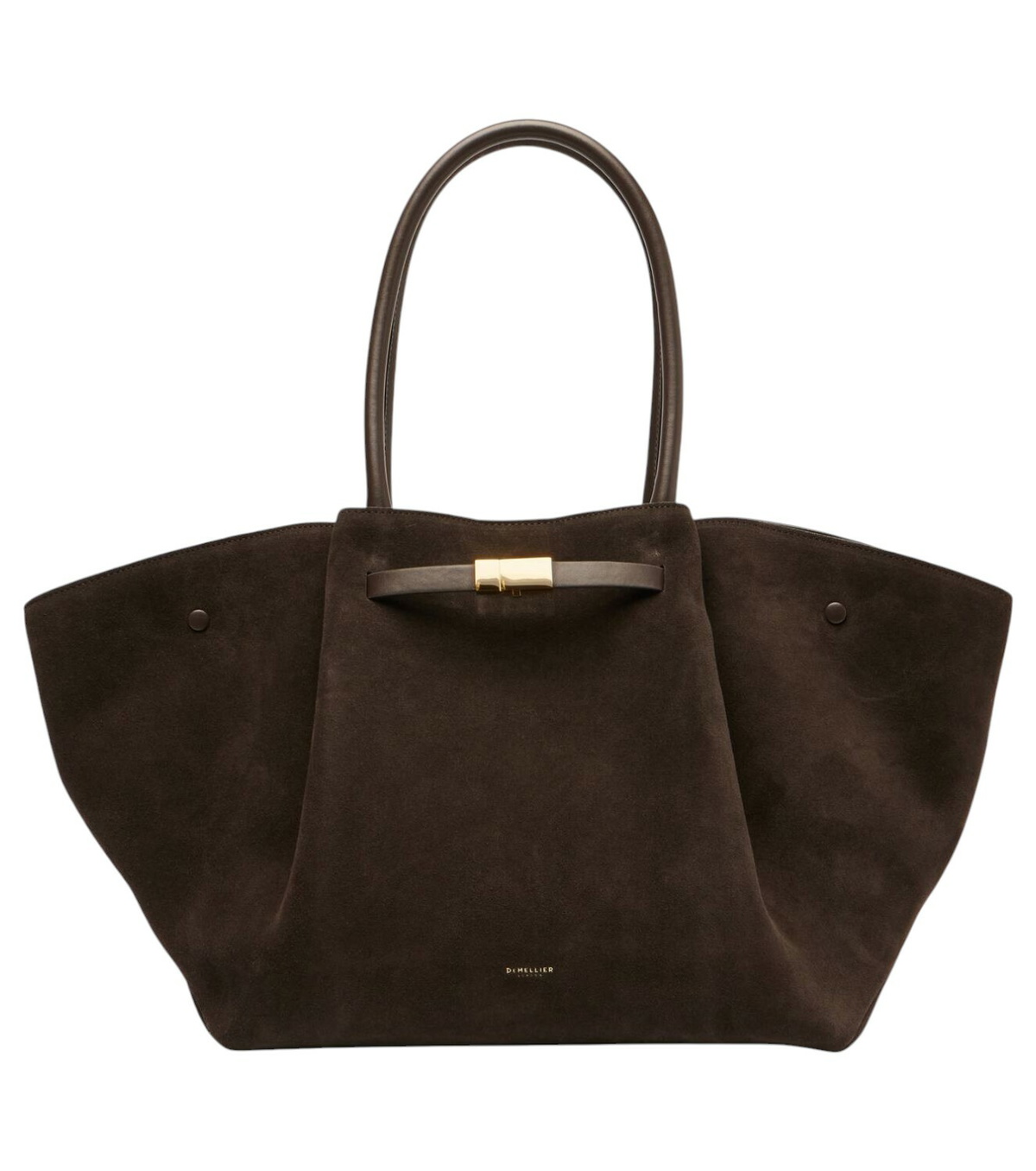 DeMellier Hudson leather-trimmed raffia tote bag DeMellier