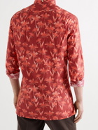 KITON - Button-Down Collar Printed Cotton Shirt - Red - 41