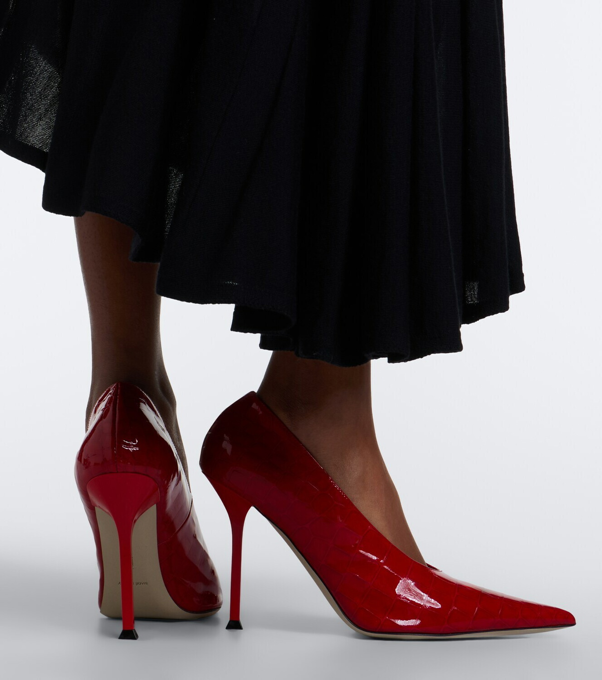 Christen Helix croc-effect patent leather pumps