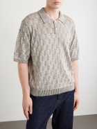 Corridor - Open-Knit Pima Cotton Polo Shirt - Gray