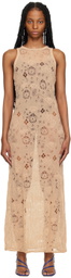 Olēnich Beige Cutout Maxi Dress