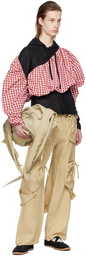 STRONGTHE Beige Pouch Cargo Pants