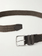 Mr P. - 3.5cm Leather-Trimmed Woven Belt - Brown