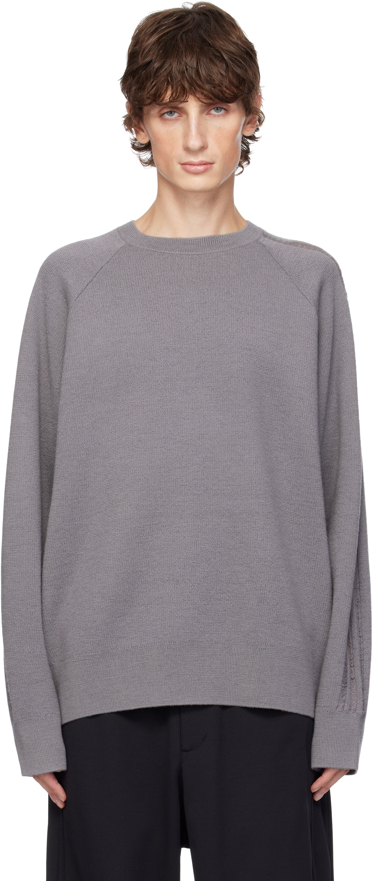 Y−3 knit Y-3 Gray 3S Knit Sweater Y-3