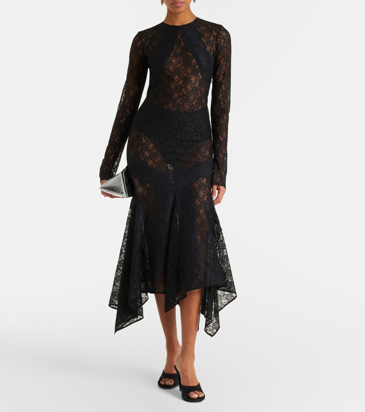 The Attico Floral lace cocktail dress