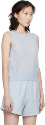 ANINE BING Blue Moni Crop Tank Top