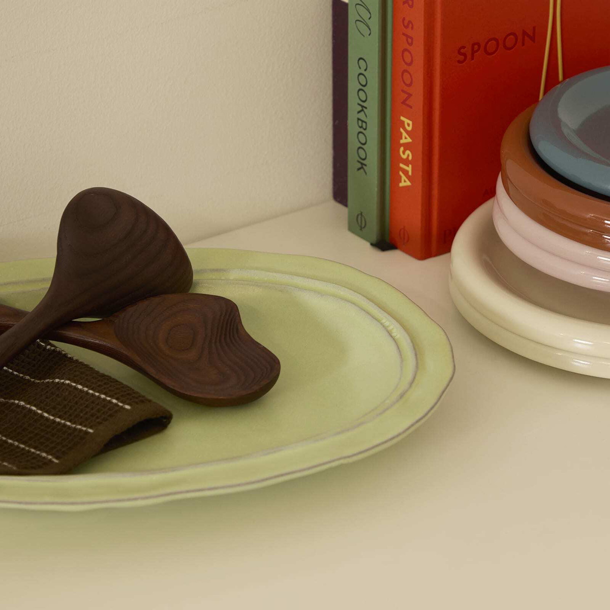 HKliving Large Ceramic Tray in Mint 