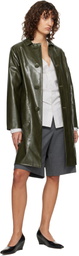 MM6 Maison Margiela Khaki Raglan Faux-Leather Coat