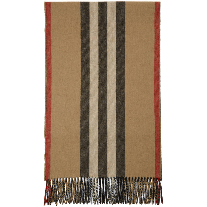 Burberry reversible icon hot sale stripe cashmere scarf