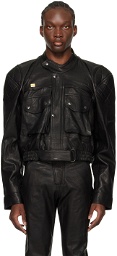 Martine Rose Black Cropped Leather Jacket