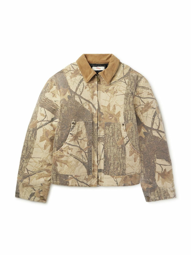 Photo: Cherry Los Angeles - Mossy Oak Corduroy-Trimmed Printed Cotton-Canvas Jacket - Green