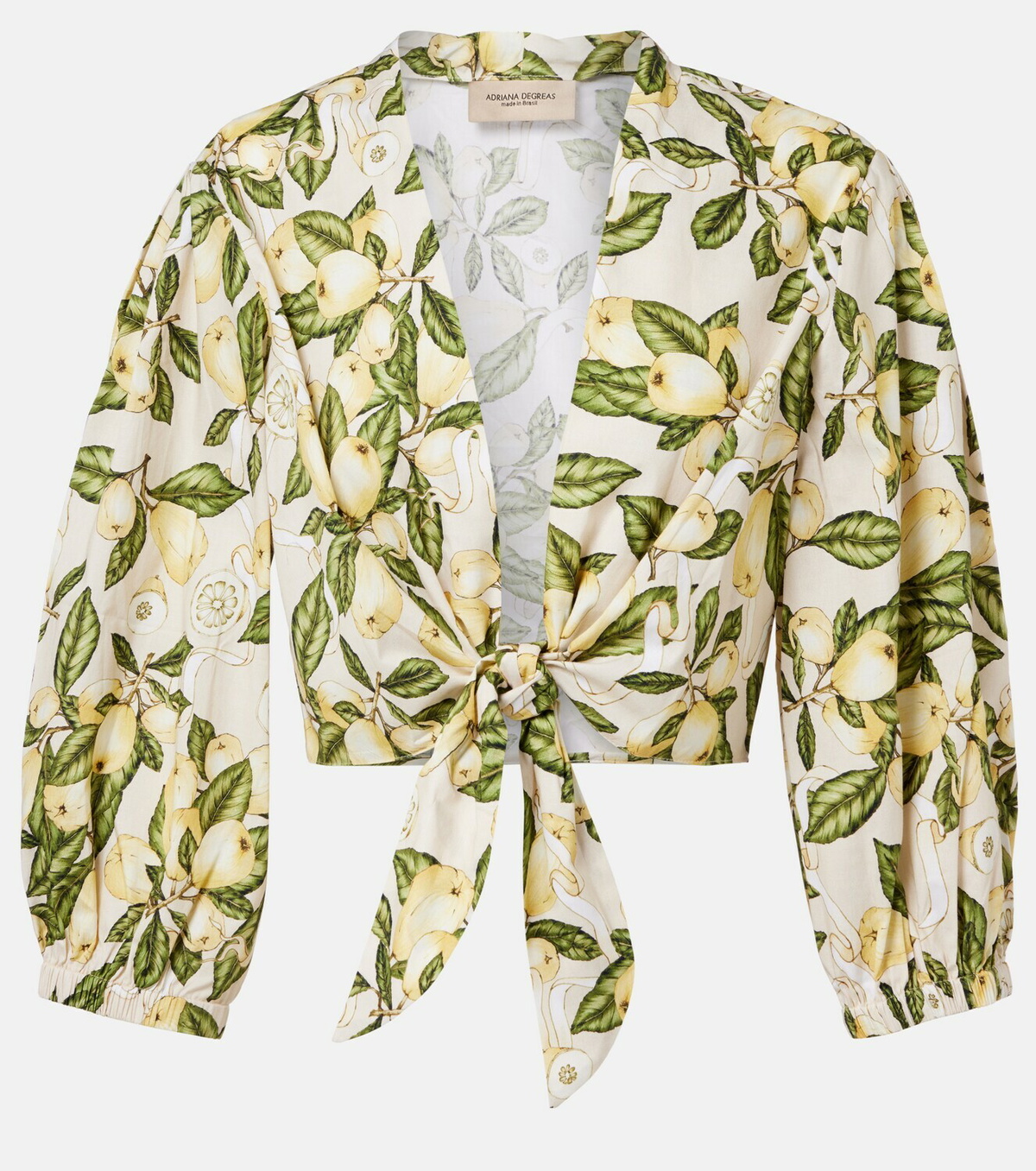 Adriana Degreas Printed cotton-blend crop top
