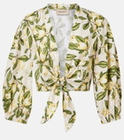 Adriana Degreas Printed cotton-blend crop top
