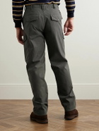 Belstaff - Dispatch Straight-Leg Garment-Dyed Cotton Cargo Trousers - Gray