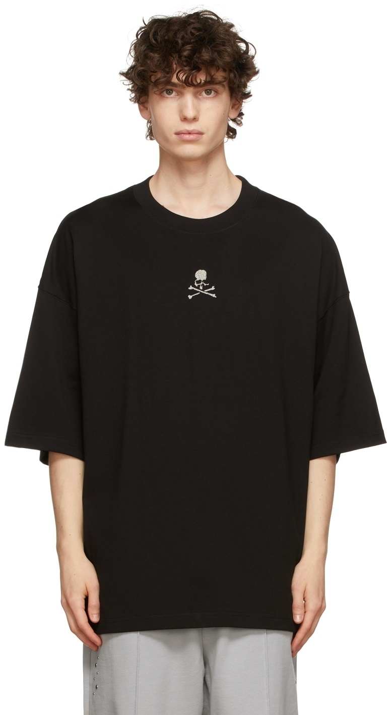 mastermind JAPAN Black Boxy Glass-Beaded T-Shirt mastermind JAPAN