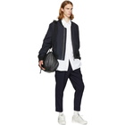 AMI Alexandre Mattiussi Navy Nylon Bomber Jacket