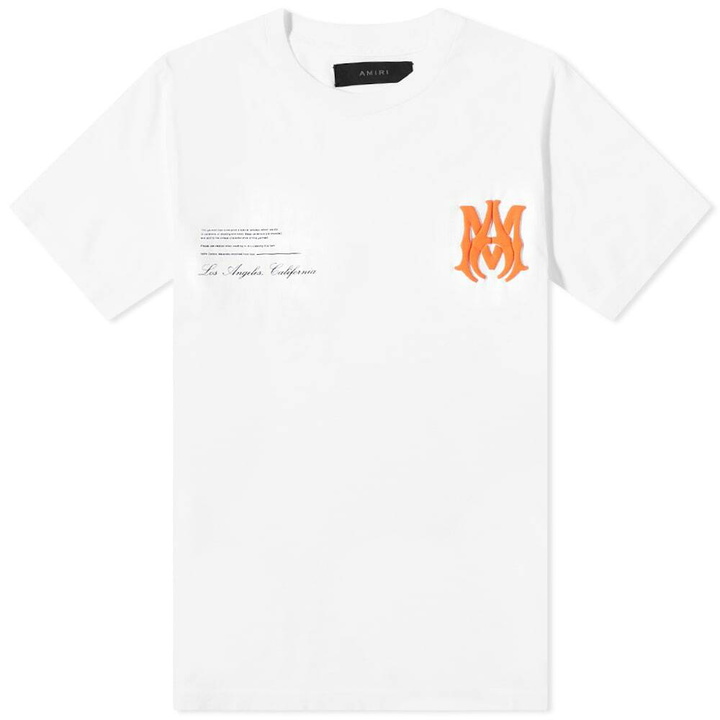 Photo: AMIRI Men's Military Specs Stencil T-Shirt in White