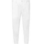 Dolce & Gabbana - Slim-Fit Tapered Cropped Stretch-Cotton Gabardine Trousers - Men - White