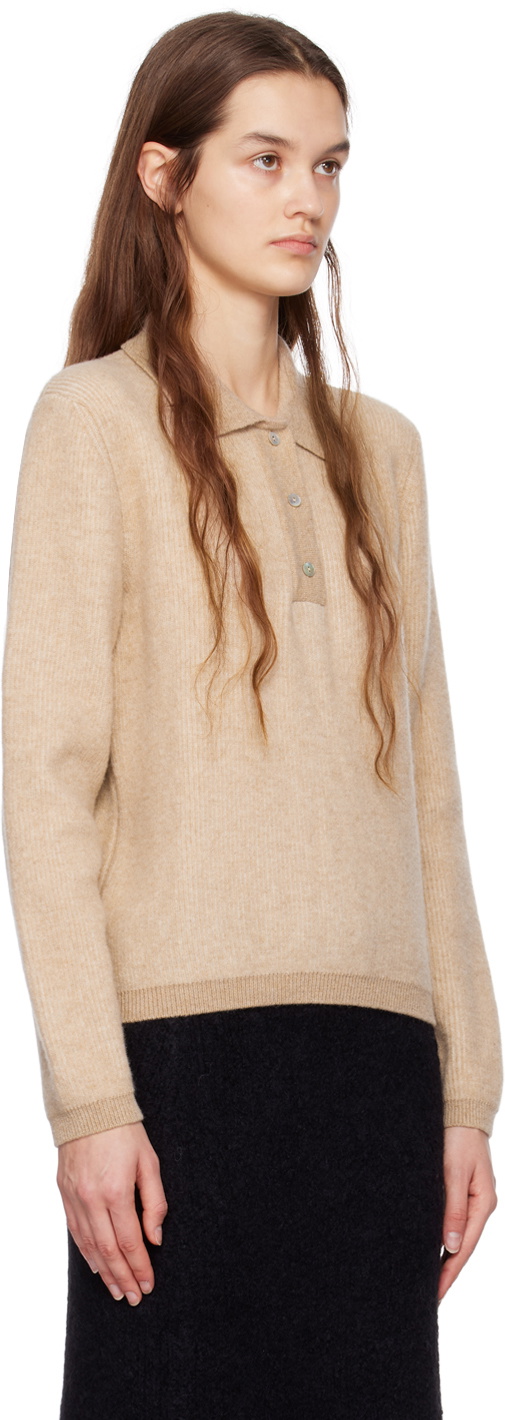 OTTI Beige Extra Fine Wool Polo