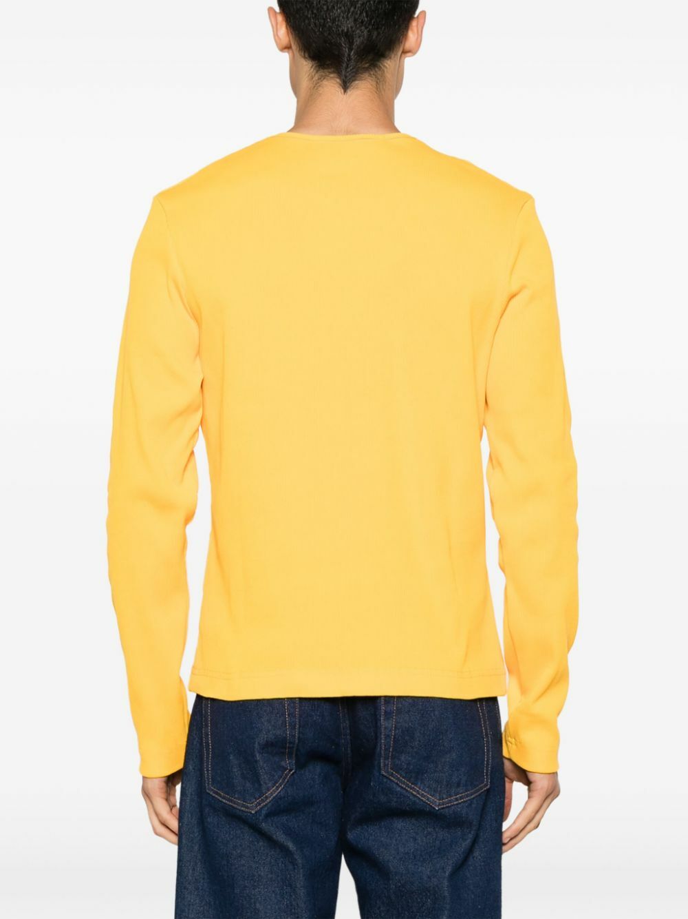 Bianca Saunders Yellow Asymmetric-Neck Cotton T-Shirt