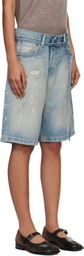 Acne Studios Blue Belted Denim Shorts