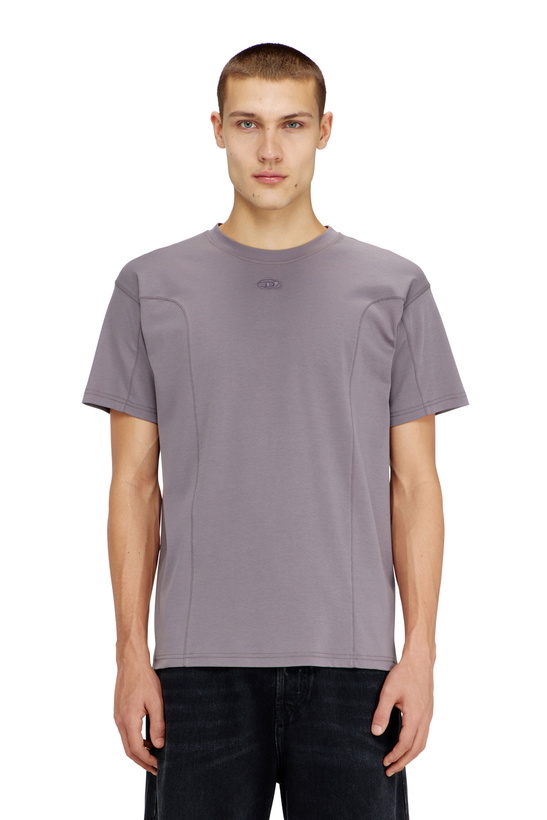 Camiseta Diesel T-DIEGO-A12 - Algodón 100%, Estampado En Goma, Corte Clásico, Color Gris