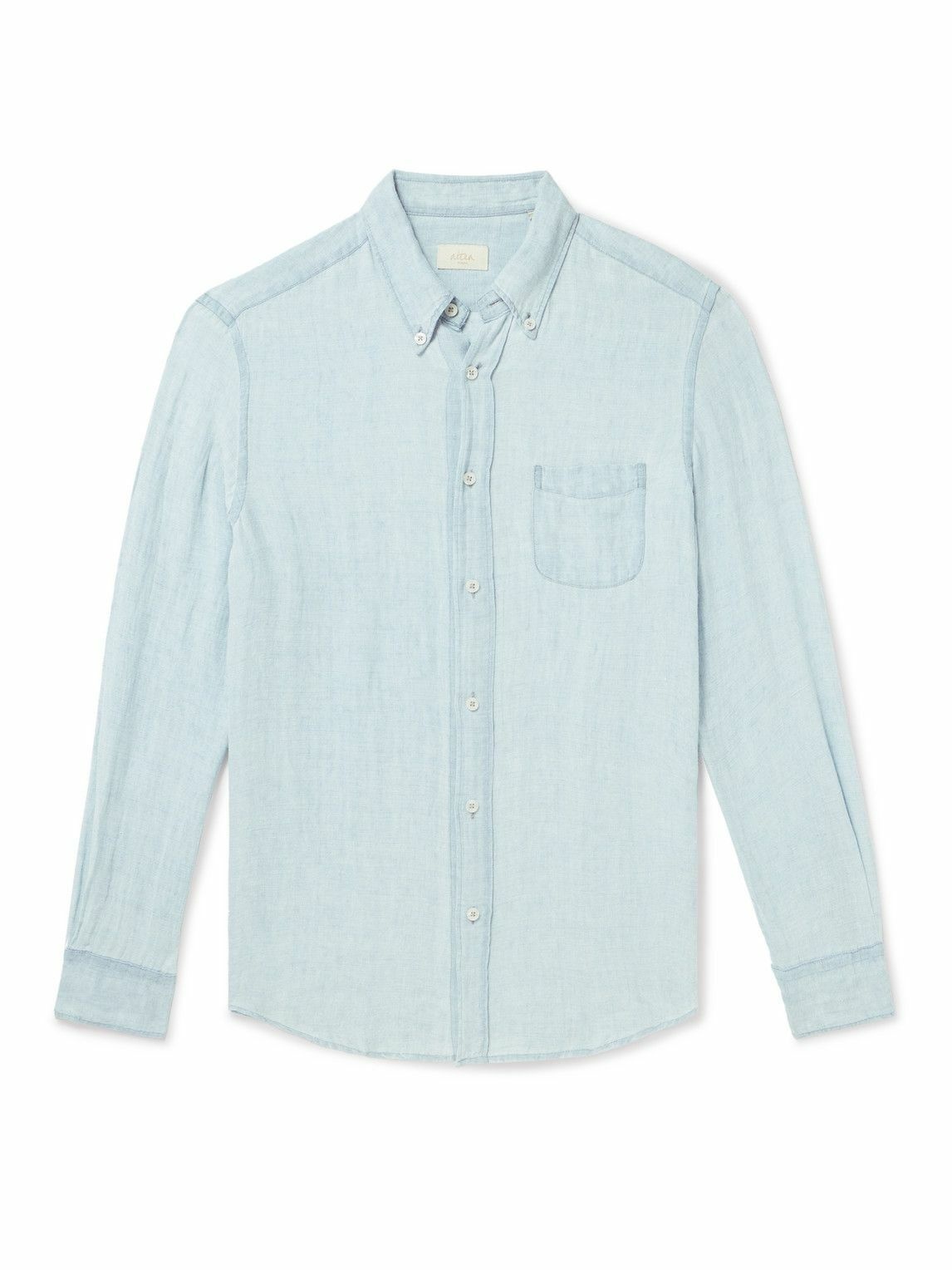 Altea - Ivy Button-Down Collar Linen Shirt - Blue Altea
