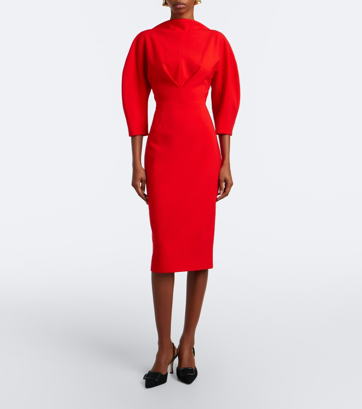 Carolina Herrera Draped wool-blend cocktail dress