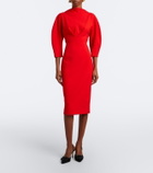 Carolina Herrera Draped wool-blend cocktail dress