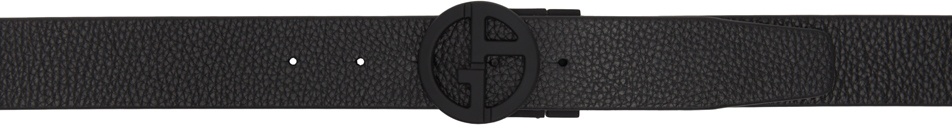 Photo: Giorgio Armani Reversible Black Leather Logo Belt