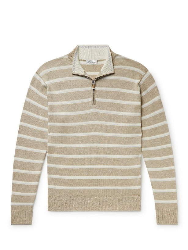 Photo: Peter Millar - Long Bay Merino Wool and Linen-Blend Half-Zip Sweater - Neutrals
