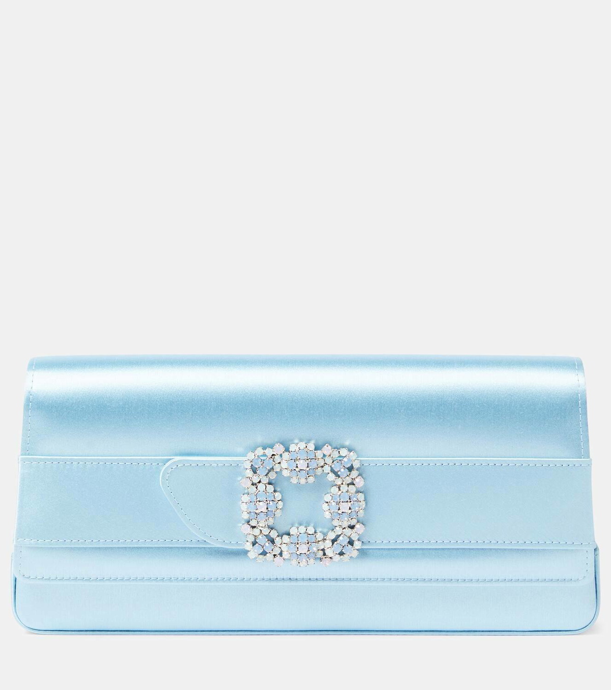Manolo Blahnik Gothisi embellished satin clutch