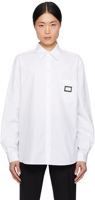 Photo: Dolce & Gabbana White Martini-Fit Shirt