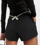 Area Crystal-embellished wool crêpe shorts