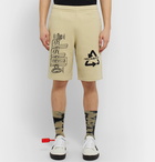 Off-White - Logo-Embroidered Loopback Cotton-Jersey Shorts - Neutrals