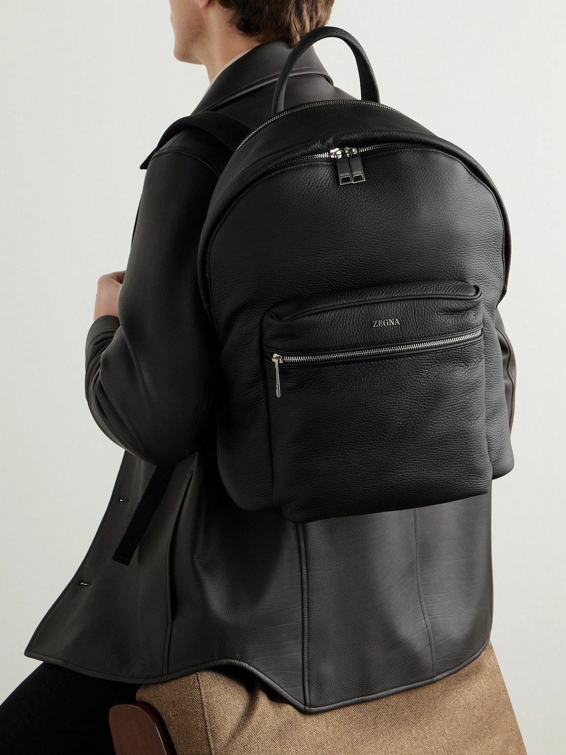 Zegna - Full-Grain Leather Backpack